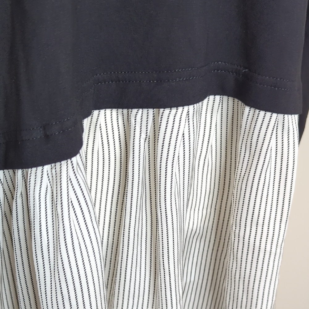 Jane And Delancey Black Layered Long-Sleeve Tunic with Striped Hem Size 2x - Picture 3 of 11